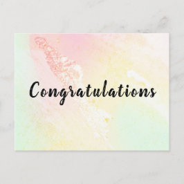 Congratulations Aquarelle Pastel Briefkaart