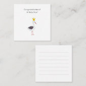 Congratulations Baby Boy Newborn Birth Stork Card Notitiekaartje (Voorkant / Achterkant)