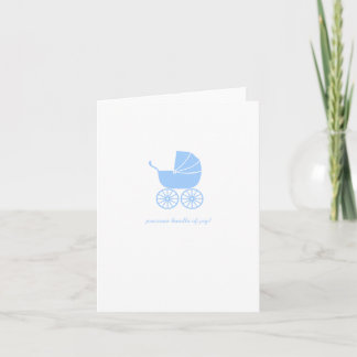 Congratulations Baby Shower Card Blue Stroller Kaart