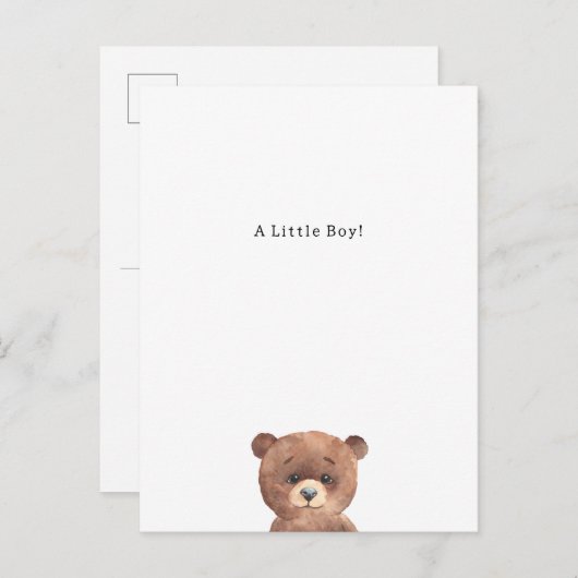 Congratulations Bear New Baby Birth Card Briefkaart (Voorkant / Achterkant)