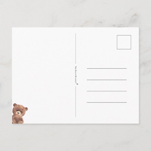 Congratulations Bear New Baby Birth Card Briefkaart (Achterkant)