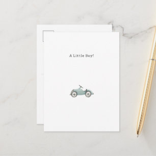 Congratulations Blue Car New Baby Birth Card Briefkaart