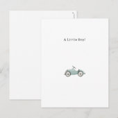 Congratulations Blue Car New Baby Birth Card Briefkaart (Voorkant / Achterkant)