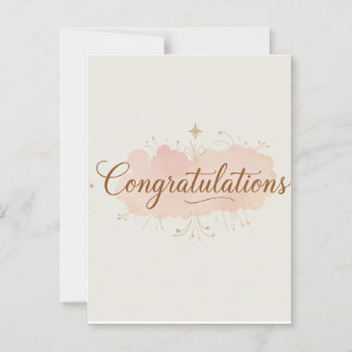Congratulations Card – Simple & Elegant Greeting  Magnetische Uitnodiging
