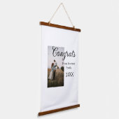 Congratulations congrats add family name photo yea hangend wandkleed (Gebogen)