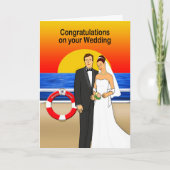 Congratulations Cruise Ship Wedding Greeting Kaart (Voorkant)