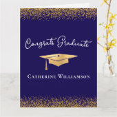 Congratulations Custom Elegant Gold Graduation Kaart (Gele Bloem)