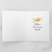 Congratulations Custom Elegant Gold Graduation Kaart (Binnen)