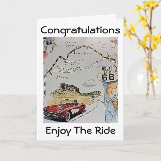 CONGRATULATIONS=ENJOING DE RIDE KAART (Gele Bloem)