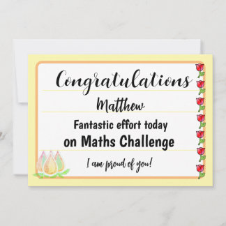 Congratulations Fantastic Effort Today Card Feestdagenkaart