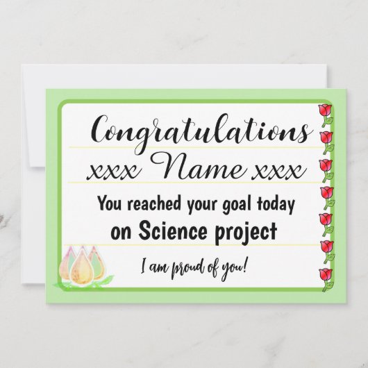 Congratulations Fantastic Effort Today Card Feestdagenkaart (Voorkant)