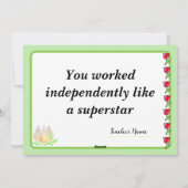 Congratulations Fantastic Effort Today Card Feestdagenkaart (Achterkant)