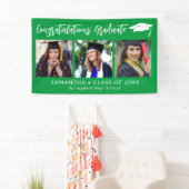 Congratulations Grad Cap Green 3 Photo Graduation Spandoek (Insitu)