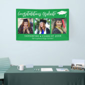 Congratulations Grad Cap Green 3 Photo Graduation Spandoek (Beurs)