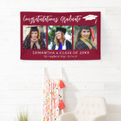 Congratulations Grad Cap Maroon 3 Photo Graduation Spandoek (Insitu)