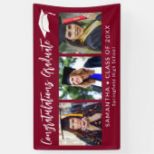 Congratulations Grad Cap Maroon 3 Photo Graduation Spandoek (Verticaal)