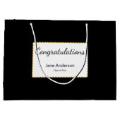 Congratulations Grad Name Black & White Graduation Groot Cadeauzakje (Achterkant)