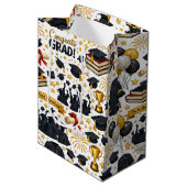 Congratulations Grad Wrapping Paper Medium Cadeauzakje (Voorkant Gekanteld)