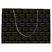 Congratulations Grad's Name Black White Gold  Groot Cadeauzakje (Achterkant)