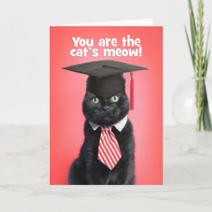 Congratulations Graduate Cat in Graduation Cap Feestdagen Kaart