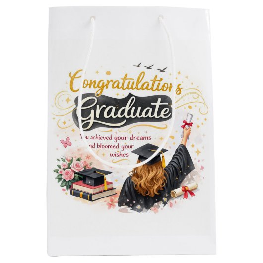 Congratulations Graduate Gift Bag Idea Medium Cadeauzakje (Voorkant)