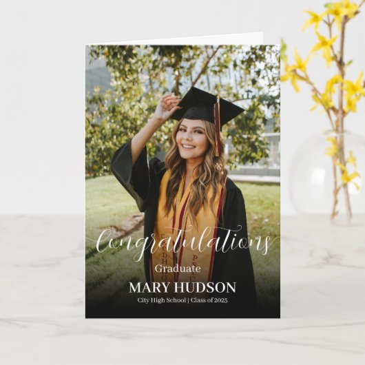 Congratulations Graduate High School Graduation Kaart (Gele Bloem)