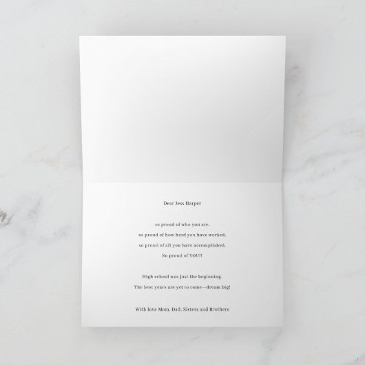 Congratulations Graduate Minimal Graduation Kaart (Binnen)