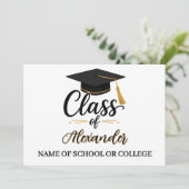 Congratulations Graduate Name Script Graduation  Kaart (Staand voorkant)