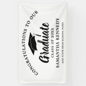 Congratulations Graduate Simple Black And White Spandoek (Verticaal)