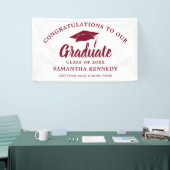 Congratulations Graduate Simple Burgundy And White Spandoek (Beurs)