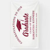 Congratulations Graduate Simple Burgundy And White Spandoek (Verticaal)