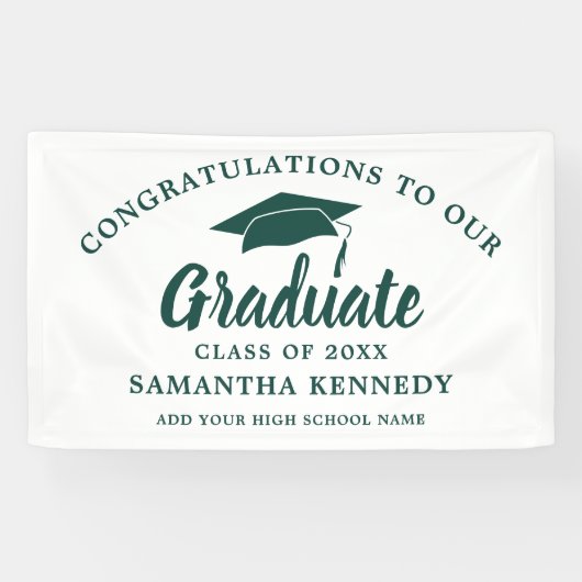 Congratulations Graduate Simple Green And White Spandoek (Horizontaal)