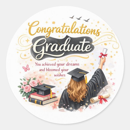 Congratulations Graduate Sticker Gift Idea (Voorkant)