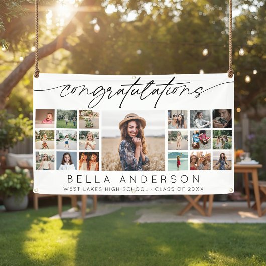 Congratulations Graduation Script Photo Collage Spandoek