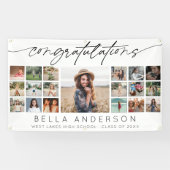 Congratulations Graduation Script Photo Collage Spandoek (Horizontaal)