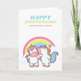 Congratulations Happy Wedding Anniversary Unicorn Kaart