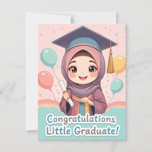 Congratulations Hijabi Girl – Elegant Graduation  Magnetische Uitnodiging (Voorkant)