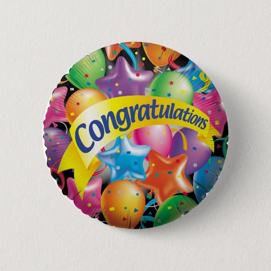 Congratulations.jpg Ronde Button 5,7 Cm (Voorkant)