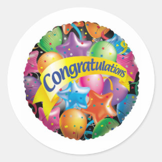 Congratulations.jpg Ronde Sticker