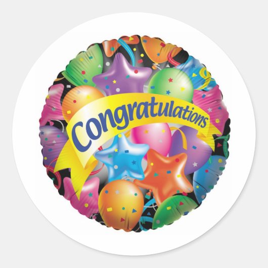 Congratulations.jpg Ronde Sticker (Voorkant)