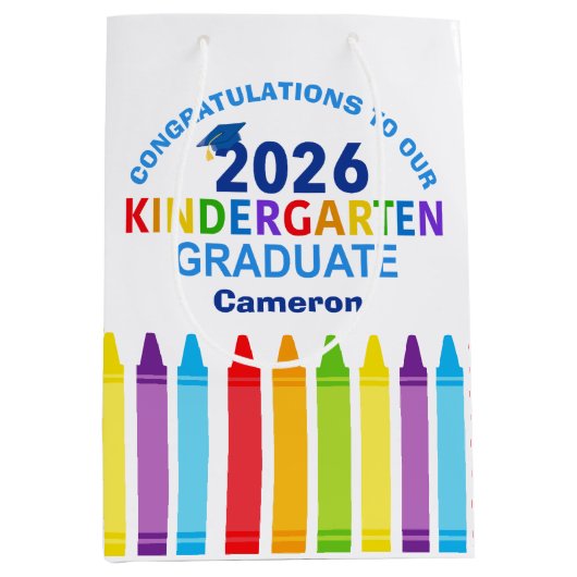 Congratulations Kindergarten Graduate Custom Party Medium Cadeauzakje (Voorkant)