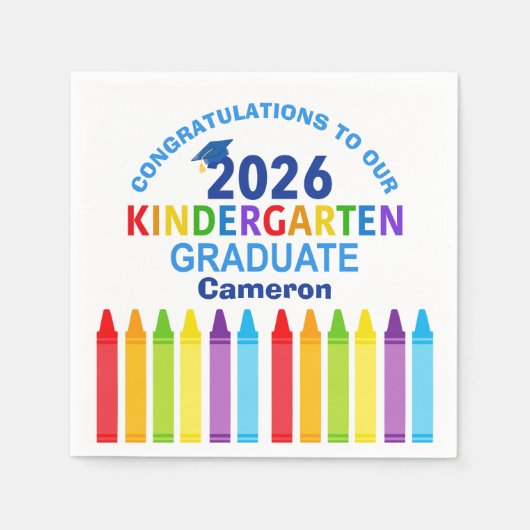 Congratulations Kindergarten Graduate Custom Party Servet (Voorkant)