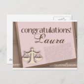 Congratulations Law School Graduate Aankondigingskaart (Voorkant / Achterkant)