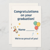 Congratulations Little Graduate! Personalized Kids Feestdagenkaart (Voorkant / Achterkant)