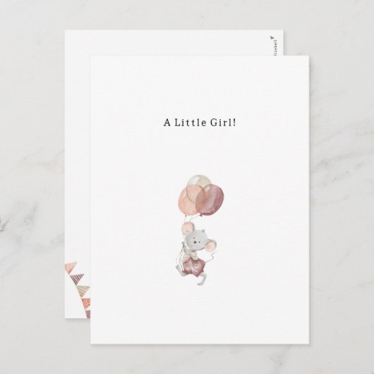 Congratulations Little Mouse New Baby Birth Card Briefkaart (Voorkant / Achterkant)