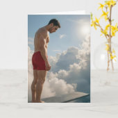 Congratulations Man on Diving Board Kaart (Gele Bloem)