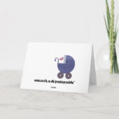 Congratulations New Baby Boy with Blue Pram Art Kaart (Achterkant)