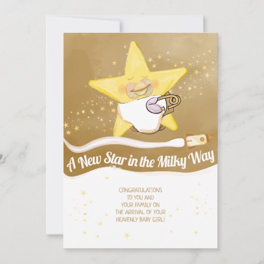 Congratulations New Baby Flat Announcement Card Aankondiging (Voorkant)