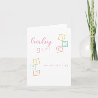 Congratulations New Baby Shower Card Baby Girl Kaart