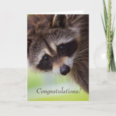 Congratulations New Job Cute Raccoon Animal Fun  Bedankkaart (Voorkant)